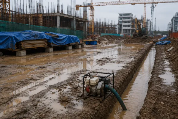 2. Waterlogging Around the Construction Site